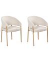 Set of 2 Dining Chairs ZANE Fabric Light Beige