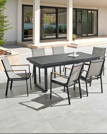 Set of 6 Garden Chairs Black BUSSETO