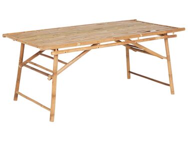 Table de jardin en bambou 180 x 90 cm bois clair TINDARI