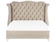 Bett mit Lattenrost Samtstoff AYETTE 140 x 200 cm Beige_832203