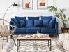 3 Seater Velvet Sofa Blue FENSTAD_734929