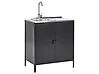 Outdoor Kitchen Cabinet with Sink VILAMA Black Metal