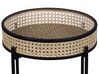 Table appoint rotin clair / métal noir ⌀ 36 cm VIENNA_787788
