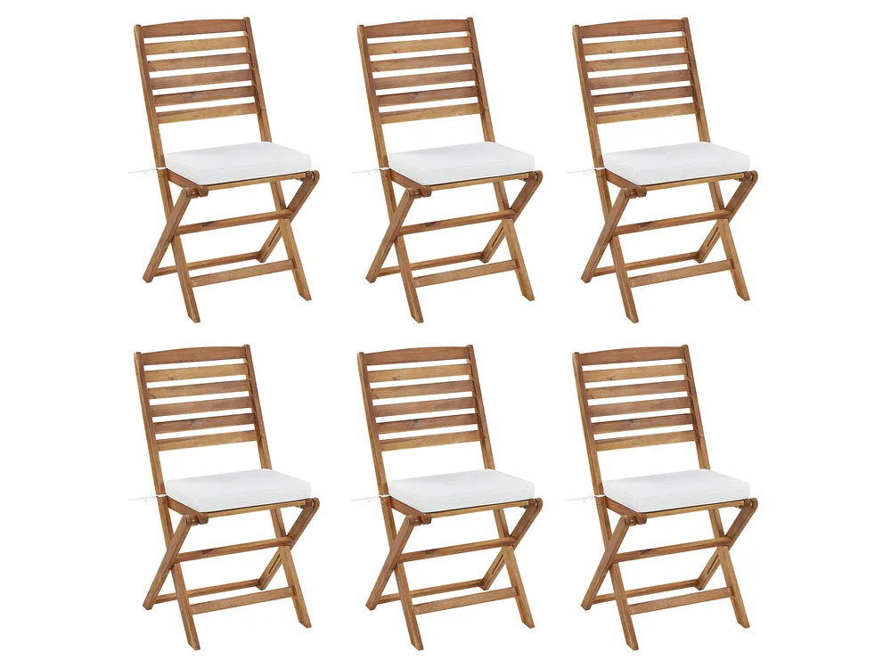 Set di 6 cuscini per sedie TOLVE 39 x 31 cm Bianco sporco_897946