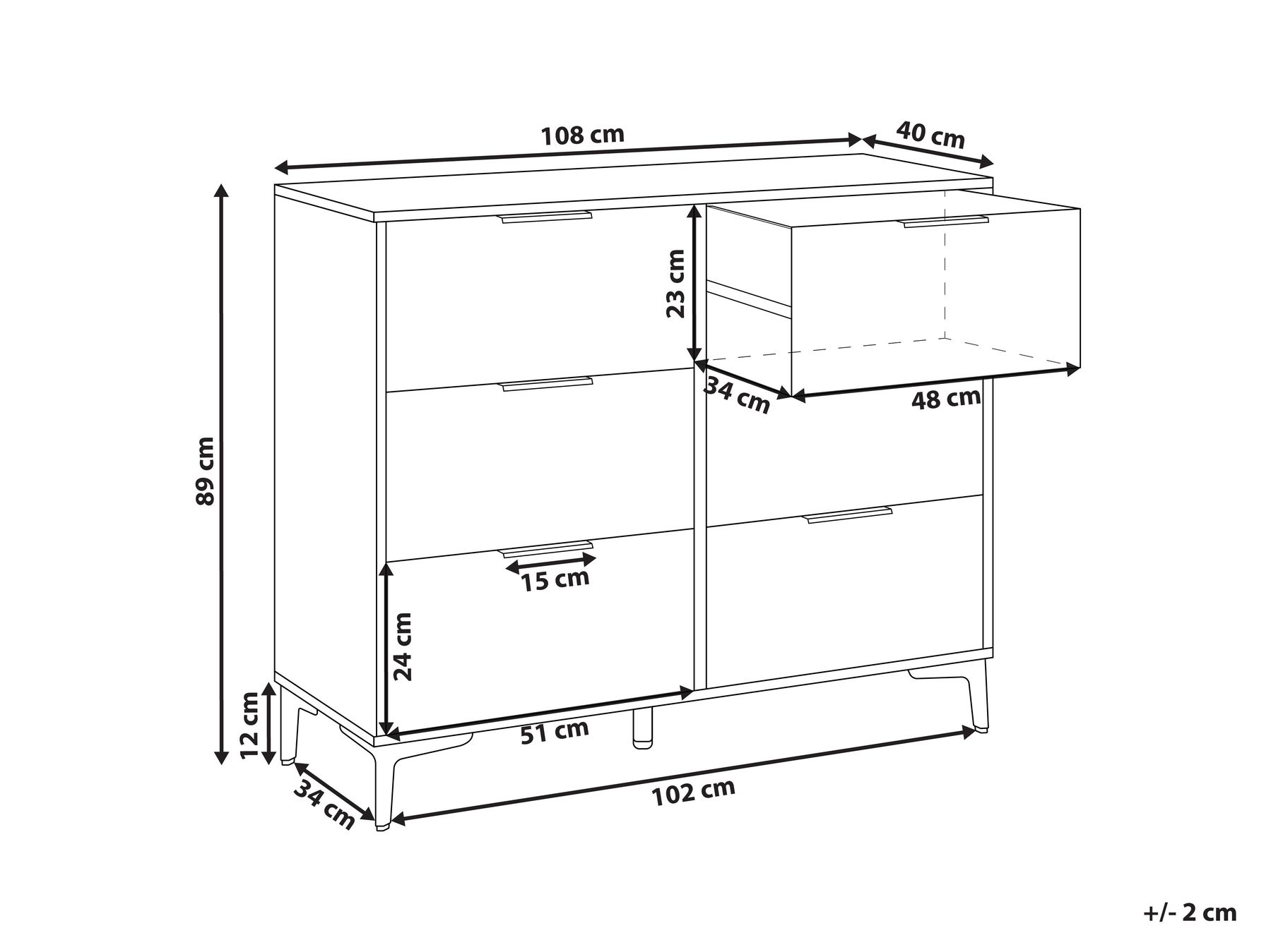 Komoda 6 szuflad WALCOTT Czarny_1007130