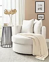 Swivel Armchair DALBY Fabric Light Beige