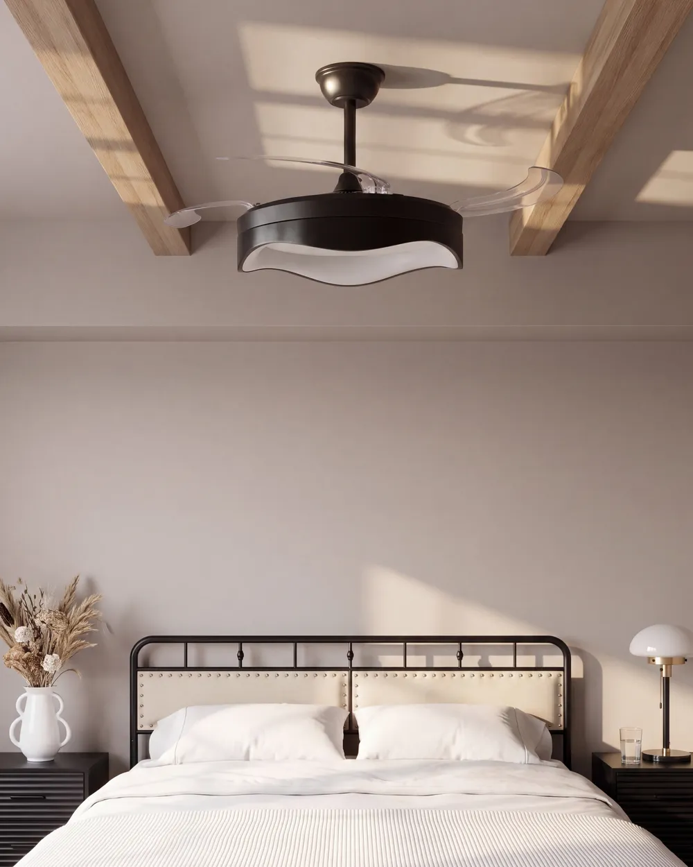 Ceiling Fan with Light ETONIA with Remote LED Black_1125599