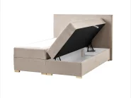 Divan Bed with Storage MAJOR Fabric Taupe 140 x 200 cm (EU Double)_1028151