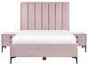 Zamatová súprava nábytku do spálne 140 x 200 cm ružová SEZANNE_916744