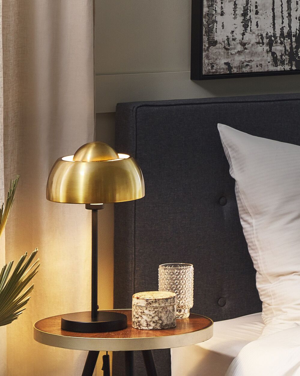 Metal Table Lamp Gold and Black SENETTE Beliani