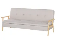 Sofa Bed 3 Seater TJORN Fabric Beige_813469