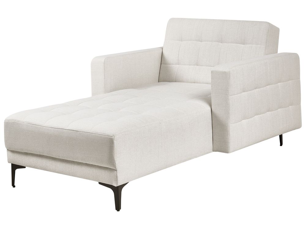 Chaiselongue ABERDEEN Stoff Cremeweiss