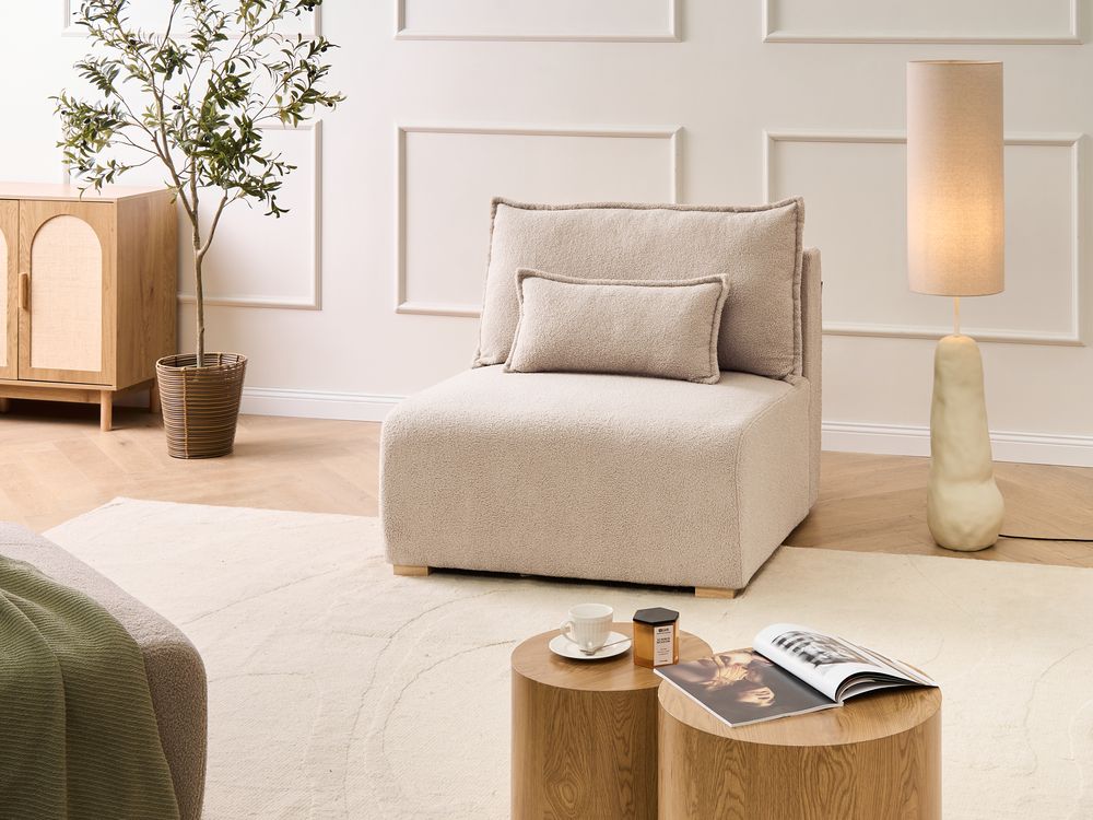 Module fauteuil NERBO Bouclé Beige