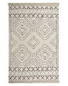 Teppich Baumwolle beige / schwarz geometrisches Muster 140 x 200 cm Kurzflor ZEYNE_848808