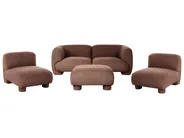 Modular Living Room Set 4 Seater MJALBI Boucle Brown_1075383