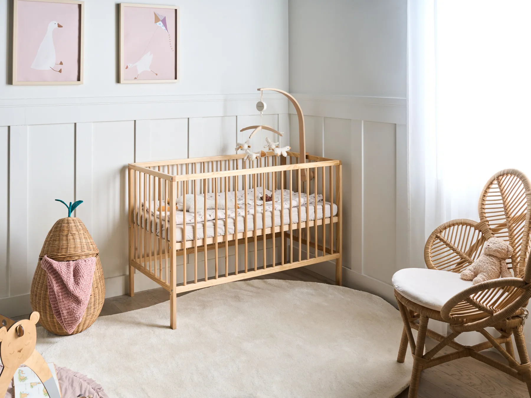 Baby Cot Bed Pine Wood BELENGER 60 x 120 cm Light Brown_1004312