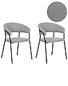 Conjunto de 2 sillas de comedor MARIPOSA Bouclé Gris