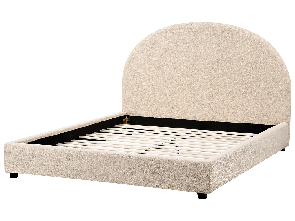 Bed Boucle VAUCLUSE 140 x 200 cm (EU Double) Beige_975997