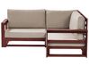 2 Seater Acacia Wood Garden Corner Sofa Mahogany Brown TIMOR II_856650