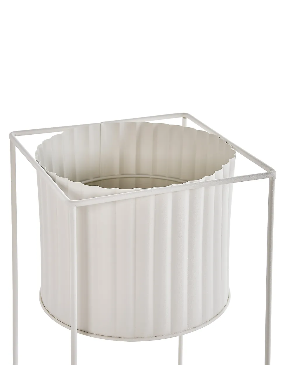 Set of 2 Elevated Plant Pots PULSATILLA 20/22 cm Metal Pastel Pink_1188059