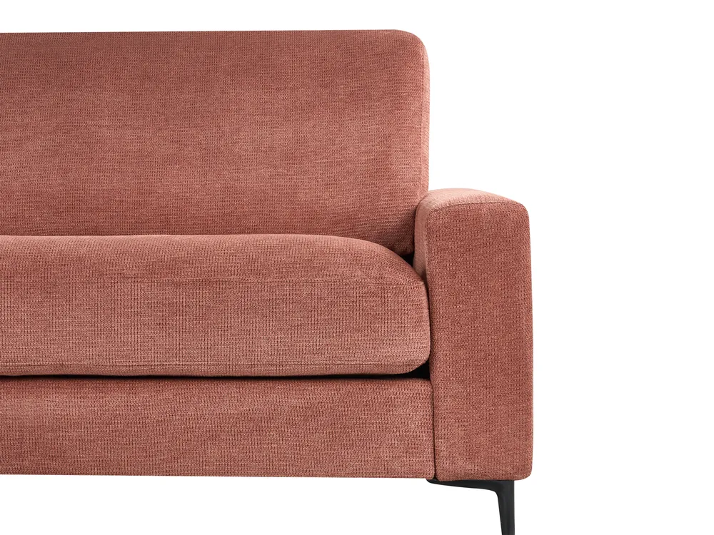 Corner Sofa 3 Seater MALOY Fabric Light Red Right Hand_947522