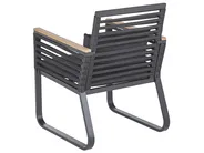 Garden Dining Set 4 Seater CANETTO with Cushions Metal Black_867244