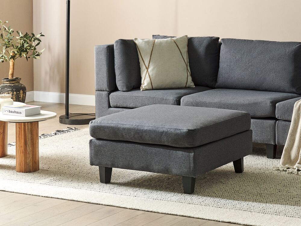Ottoman UNSTAD Fabric Dark Grey Beliani.at