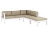 5 Seater Aluminium Garden Corner Sofa Set White and Sand Beige MESSINA_932081