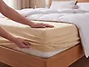 Fitted Sheet JANBU 180 x 200 cm Cotton Beige