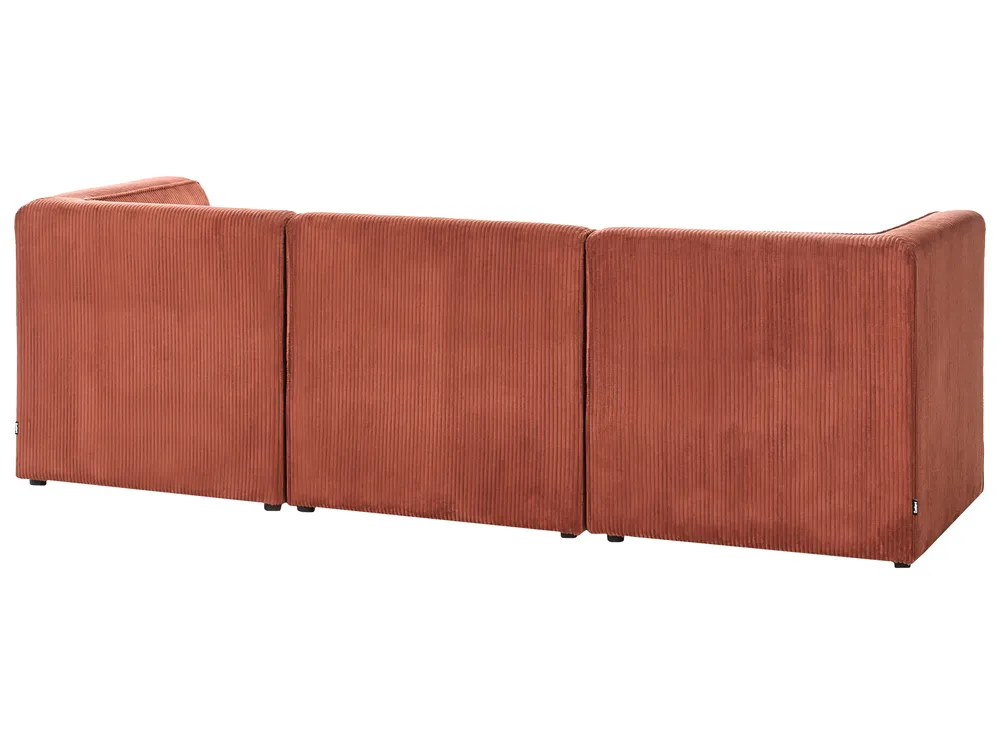 Modular Corner Sofa 4 Seater LEMVIG Corduroy Golden Brown Right Hand_1054969