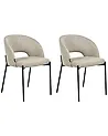 Set of 2 Dining Chairs PENNY Fabric Taupe