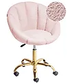 Desk Chair ANNABELLE Boucle Pastel Pink
