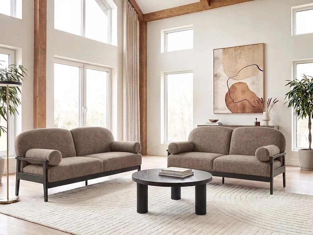 Sofa dla 2 osób PILARNE Brązowy_1159525