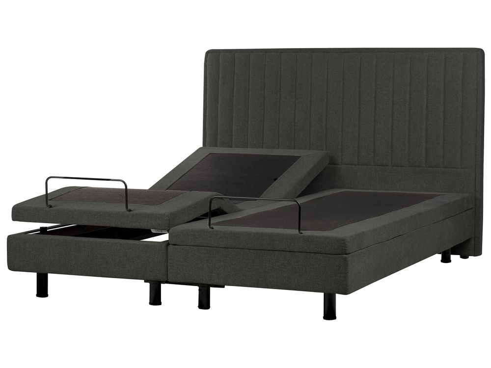 Adjustable Bed Fabric DUKE II 180 x 200 cm (EU Super King) Dark Grey