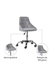 Cadeira home office PARRISH Veludo Cinzento_1071627