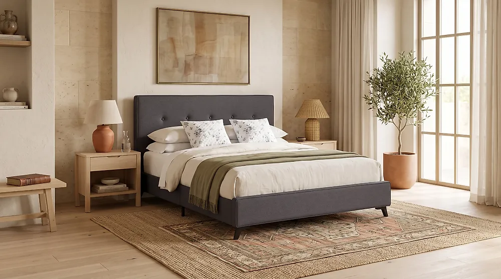 Bed Fabric AMBASSADOR 160 x 200 cm (EU King Size) Dark Grey_1175067