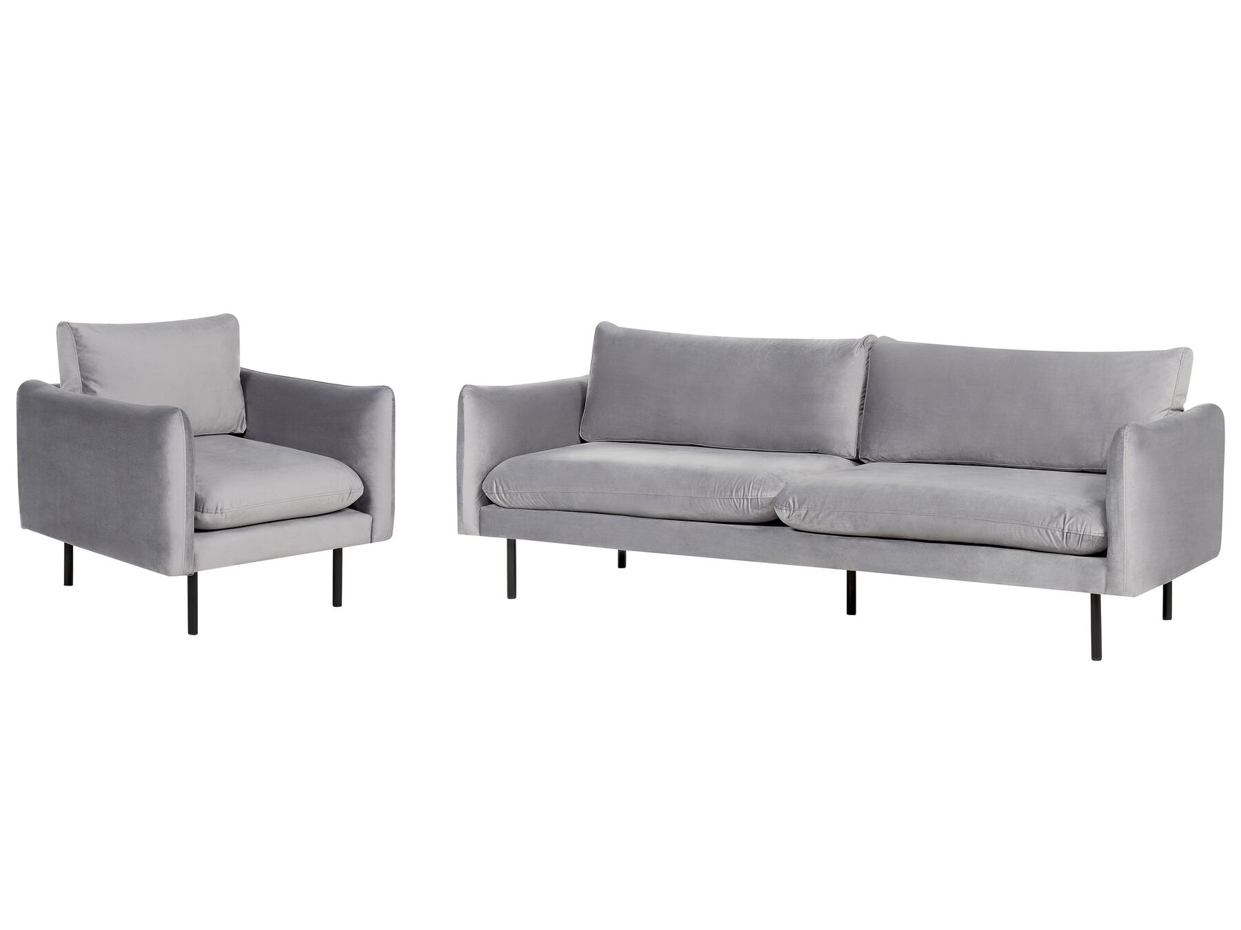 Sofa Set Samtstoff grau 4-Sitzer VINTERBRO_900585