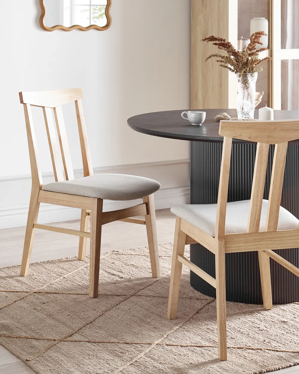 Set of Dining Chairs AVALON Wood Light Beige