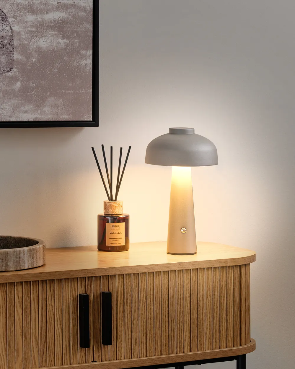 Bezprzewodowa lampa stołowa LED AGUSAN Ze ściemniaczem Metal Szary