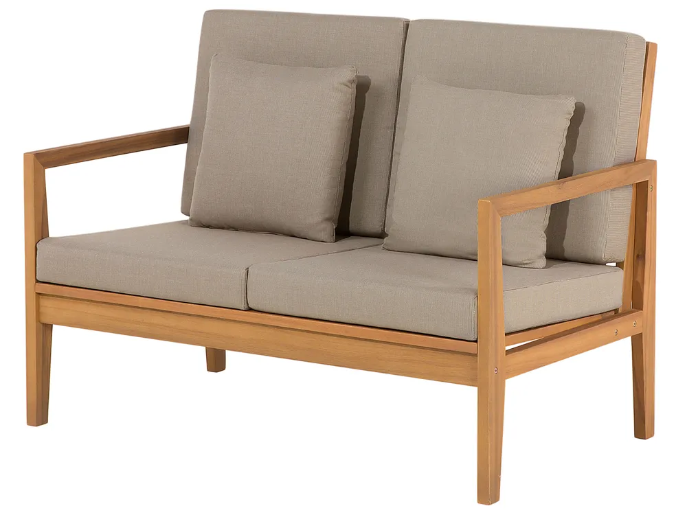 Garden Lounge Set with Table 7 Seater PATAJA Certified Acacia Wood Light Brown_803237
