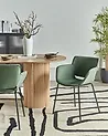 Set of 2 Dining Chairs AXTEL Fabric Green