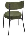 Set of 2 Dining Boucle Chairs Dark Green ALLISON_929075