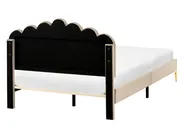 Bed Velvet SAUVIAN 120 x 200 cm (EU Small Double) Taupe_1014494