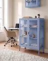 Glass Display Cabinet HARLYN  90 cm Metal Blue