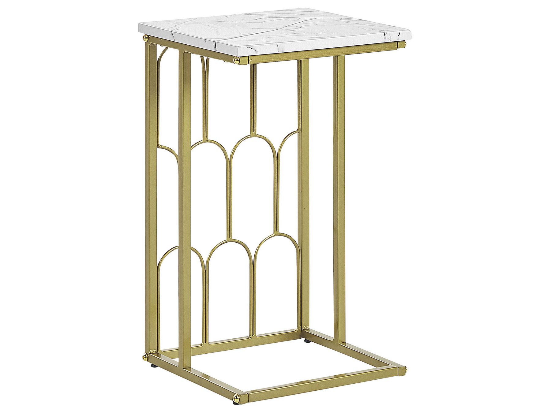 Odkládací stolek s mramorovým efektem bílý/zlatý PANDALE_802354