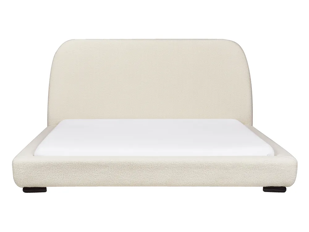 Wasserbett Bouclé ROISEL 160 x 200 cm Hellbeige_937497