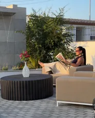 Zestaw 2 foteli ogrodowych ROVIGO Beżowy_1158716