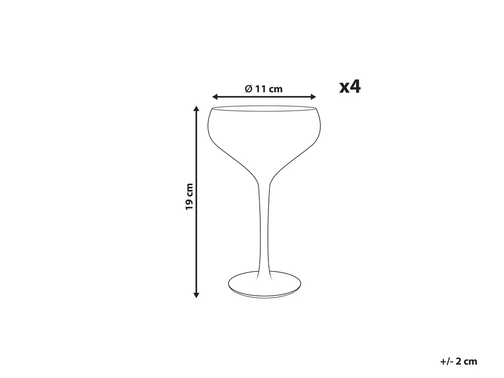 Set of 4 Champagne Saucers MORGANITE 300 ml Transparent_912946