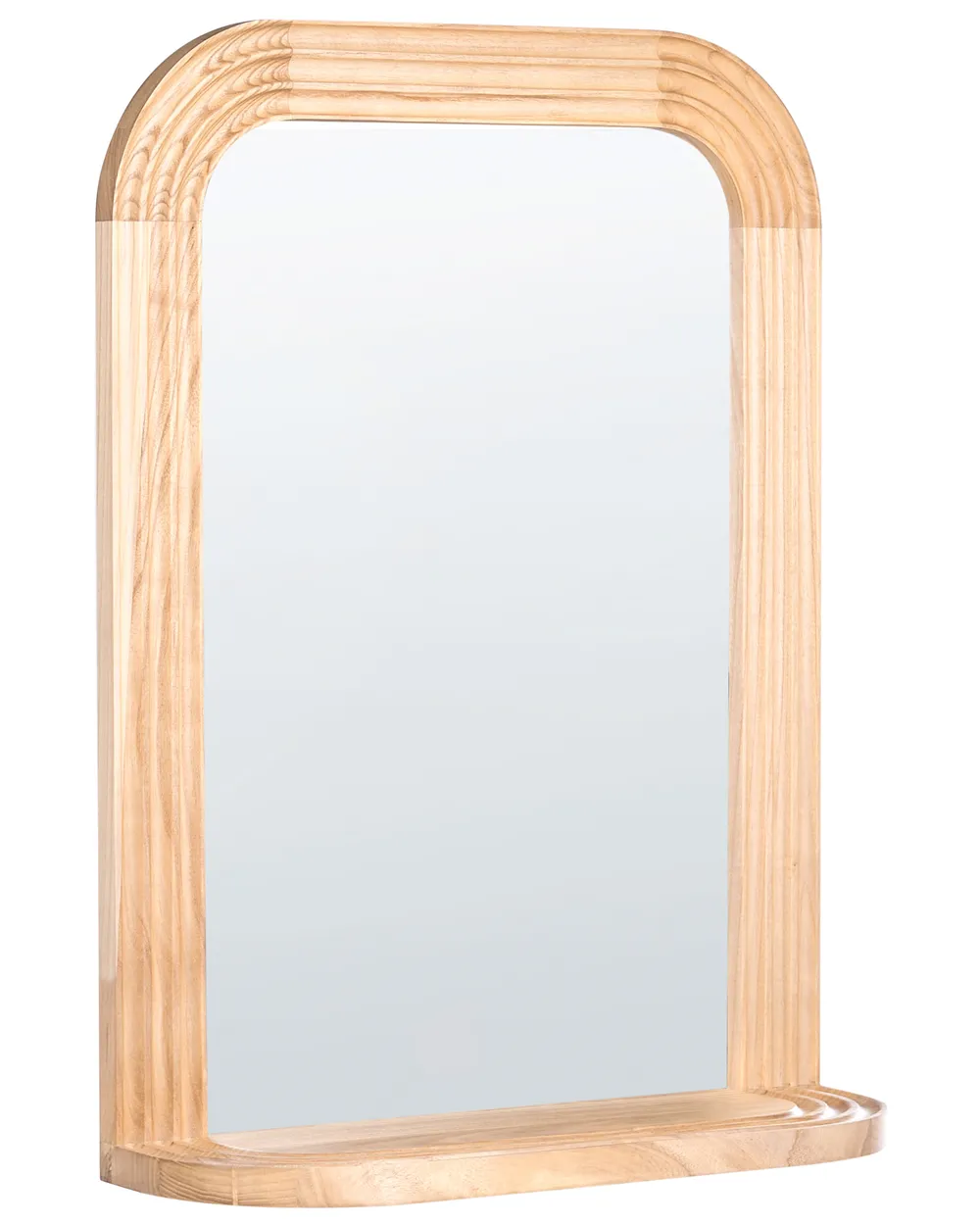 Specchio da parete con ripiano RISCLE 62 cm 85 cm Legno di Paulownia Marrone_1099890