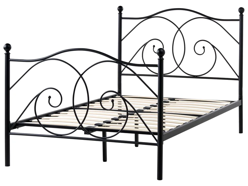 Lit avec sommier Métal DINARD 120 x 200 cm Noir_1026458